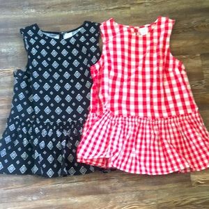 Two peplum tank tops